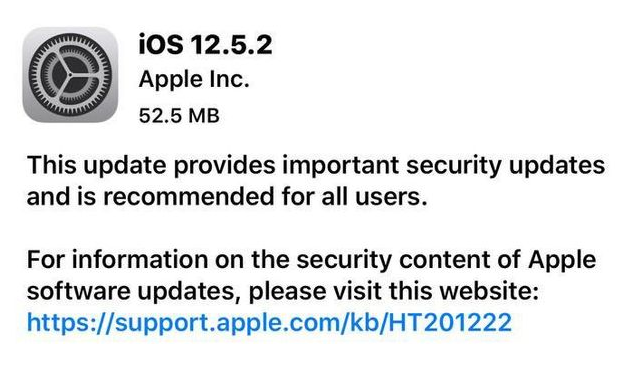 七坊镇苹果手机维修分享iOS12.5.2发布，建议所有老苹果用户安装 